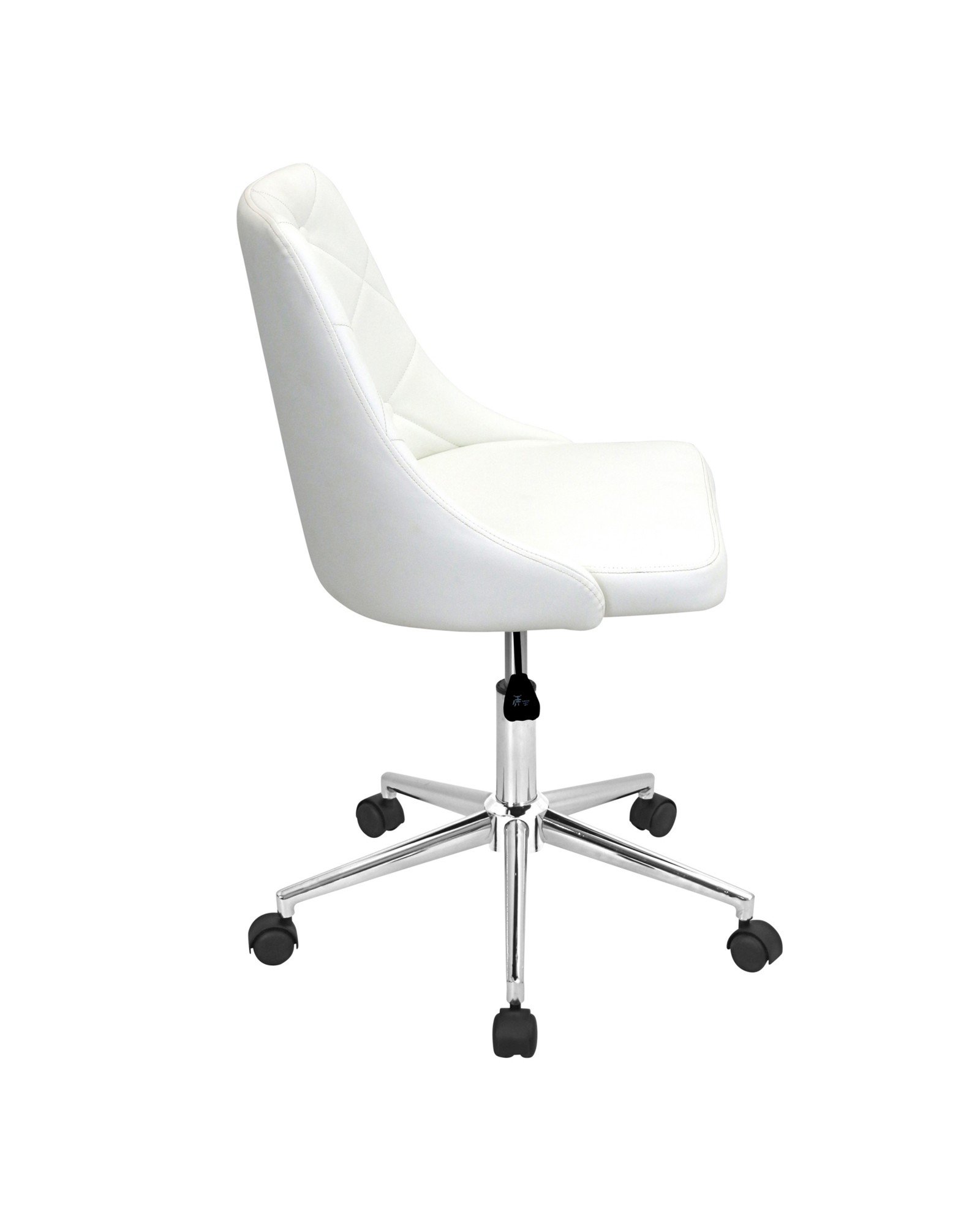 Marche Contemporary Adjustable Office Chair with Swivel in White Faux Leather