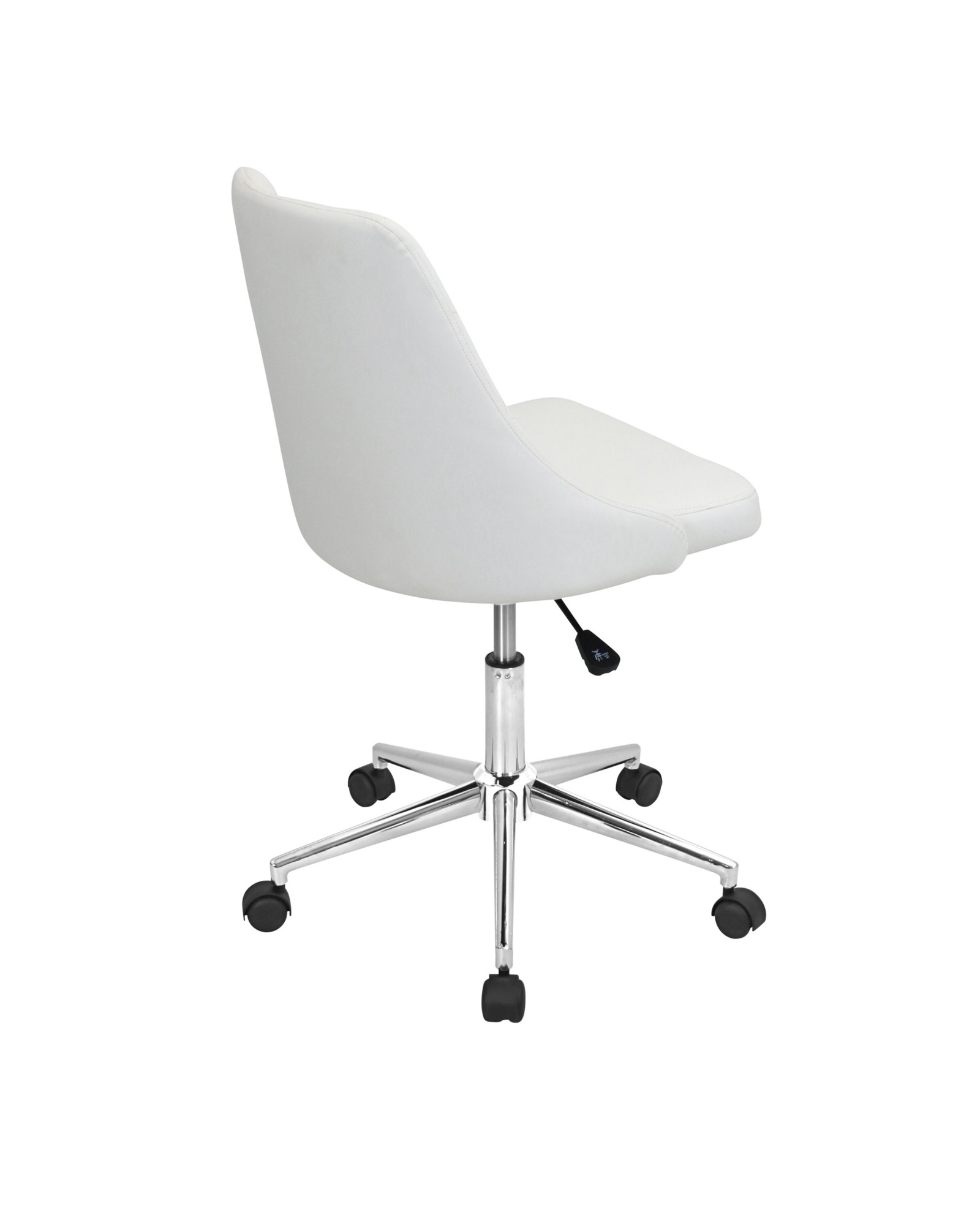 Marche Contemporary Adjustable Office Chair with Swivel in White Faux Leather