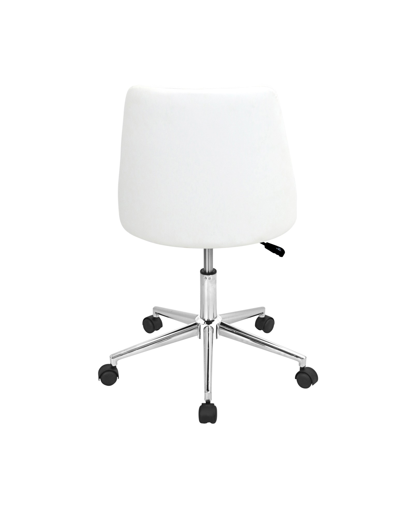 Marche Contemporary Adjustable Office Chair with Swivel in White Faux Leather