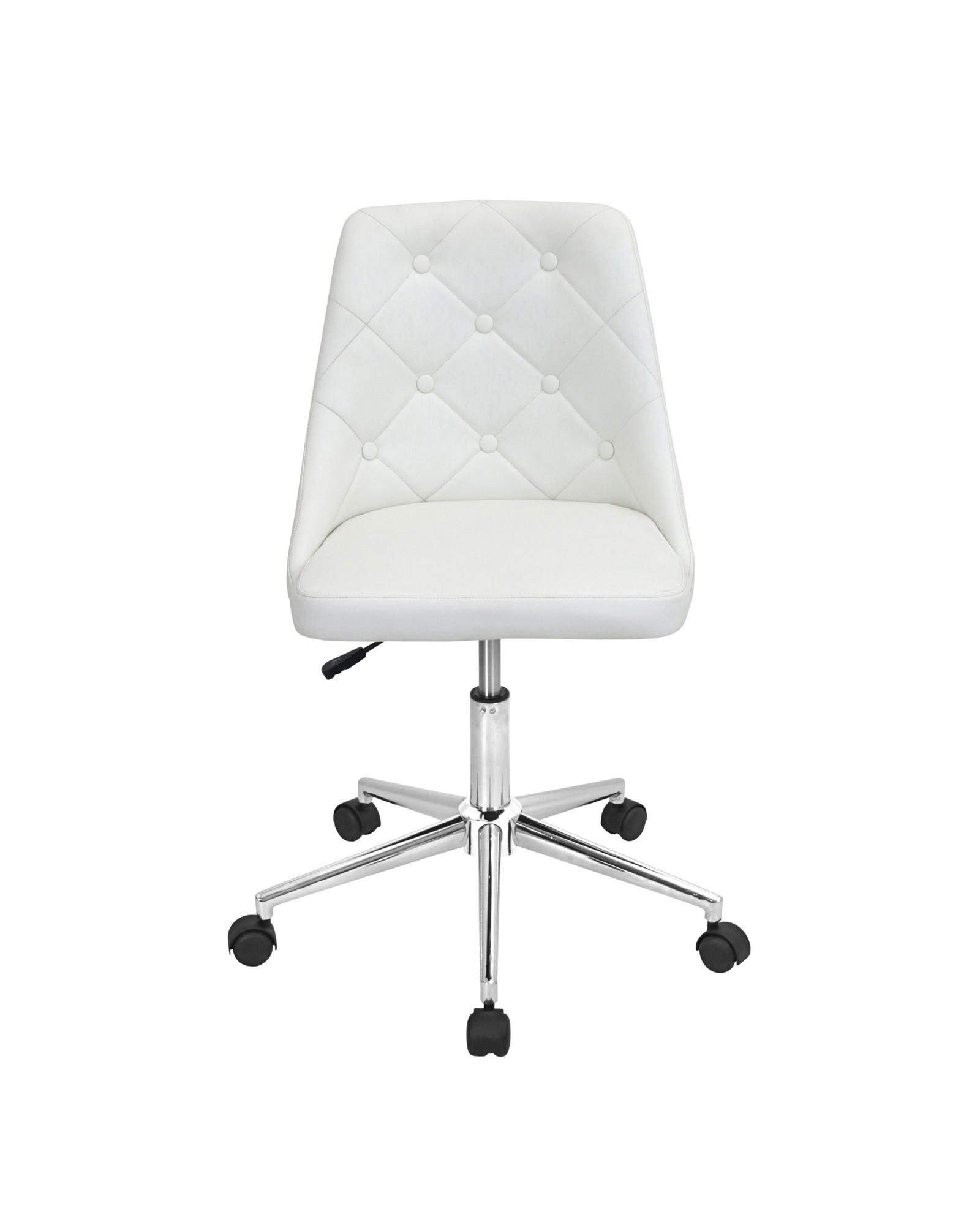 Marche Contemporary Adjustable Office Chair with Swivel in White Faux Leather