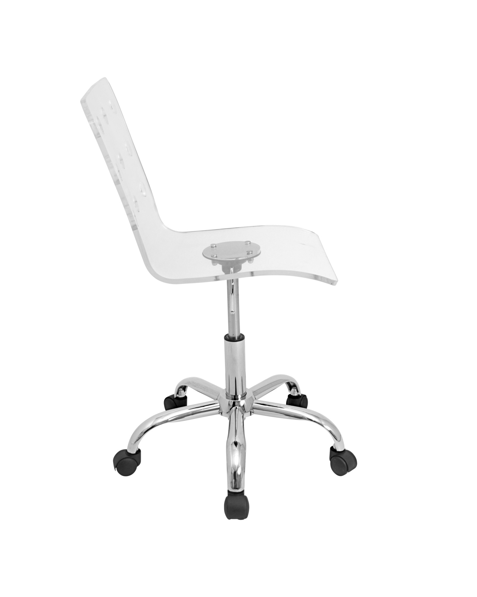 Swiss Contemporary Adjustable Office Chair with Swivel in Clear Acrylic