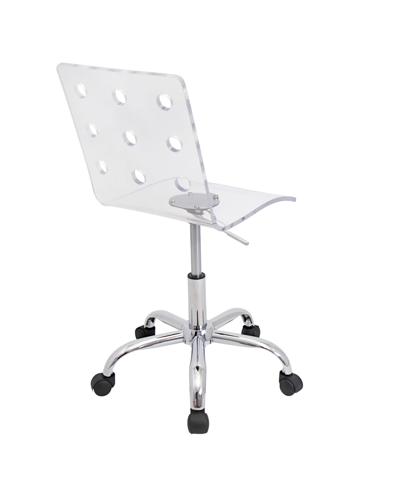 Swiss Contemporary Adjustable Office Chair with Swivel in Clear Acrylic