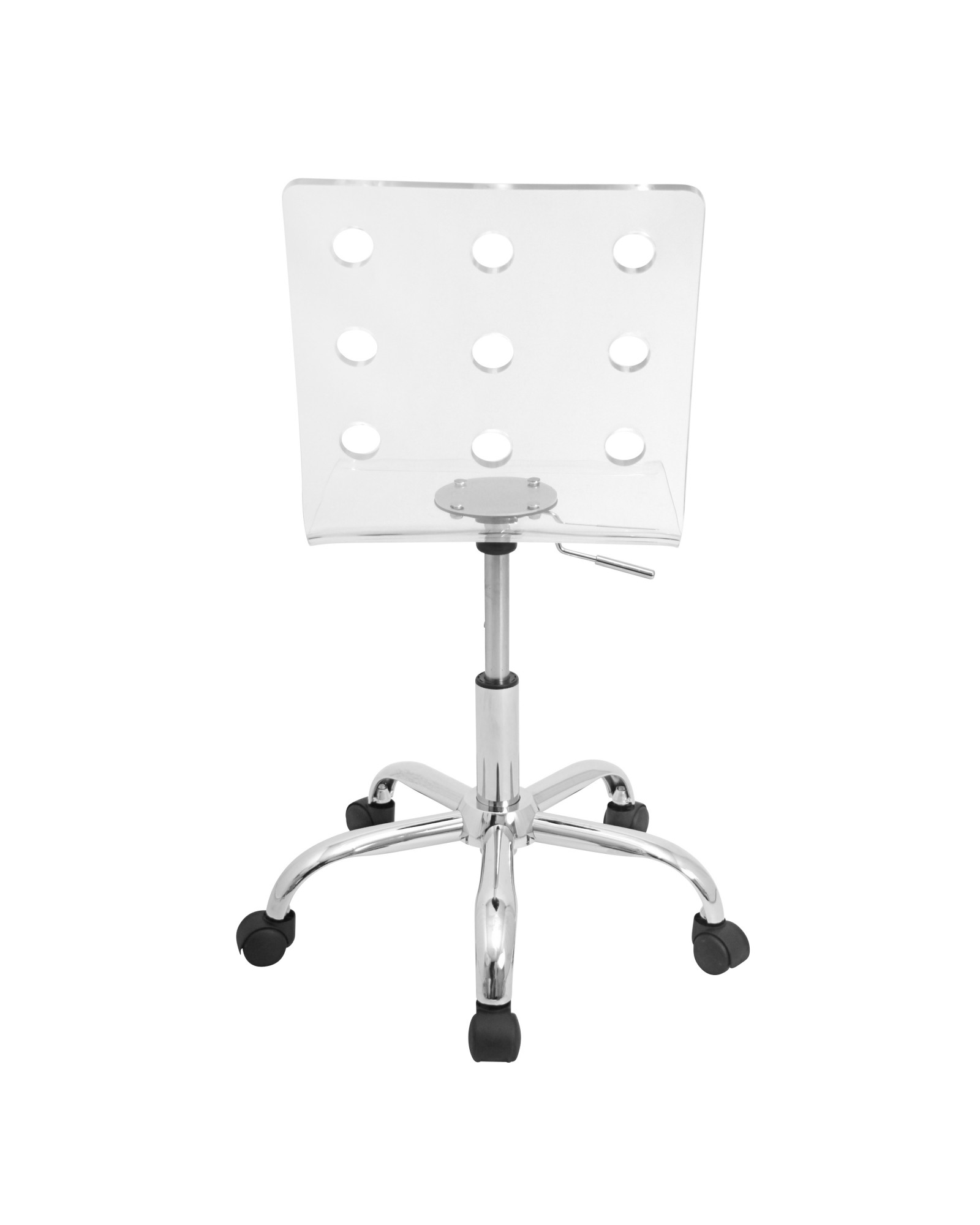 Swiss Contemporary Adjustable Office Chair with Swivel in Clear Acrylic