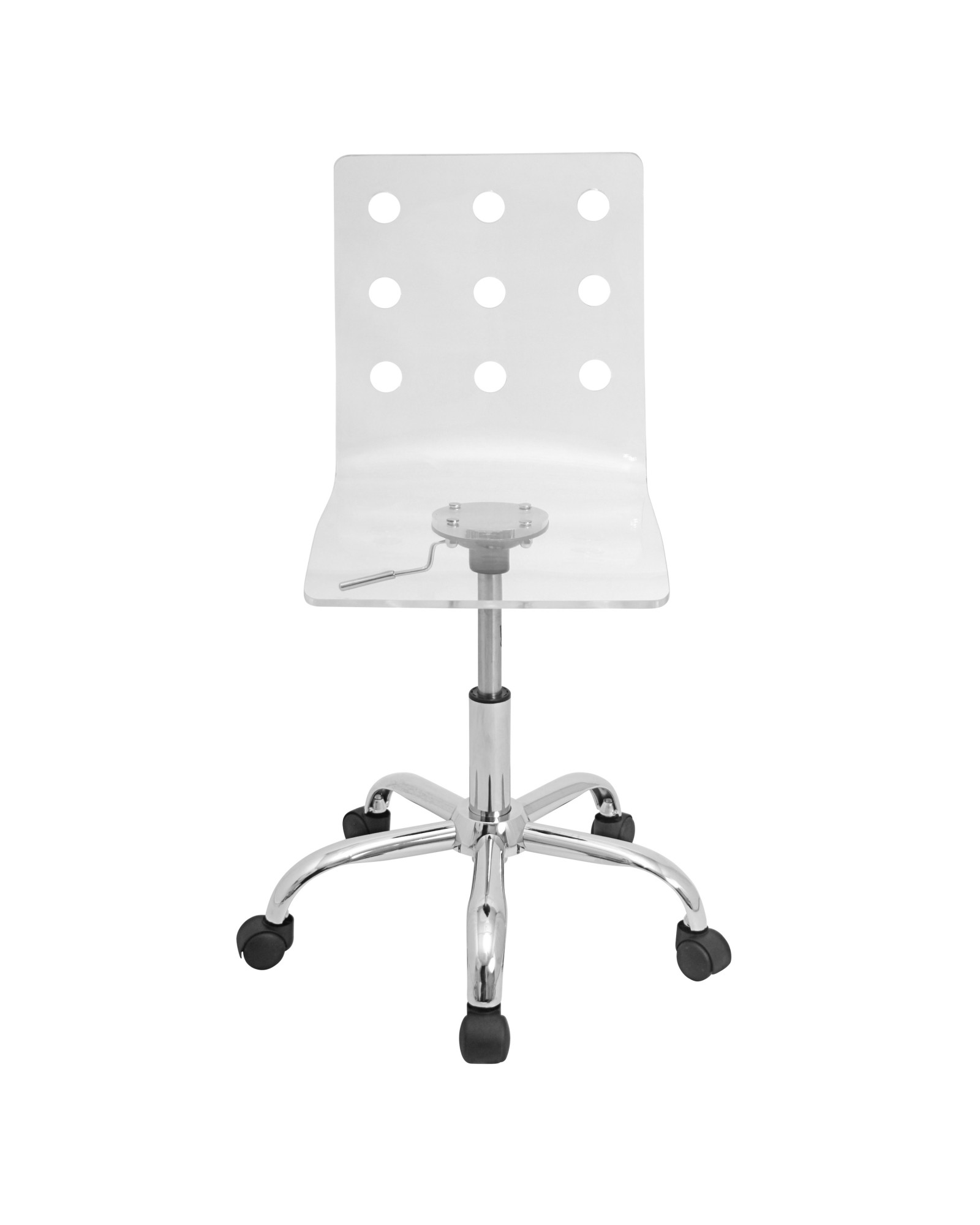 Swiss Contemporary Adjustable Office Chair with Swivel in Clear Acrylic
