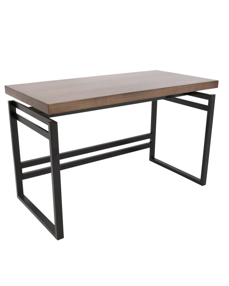 Drift Industrial Desk in Black and Walnut