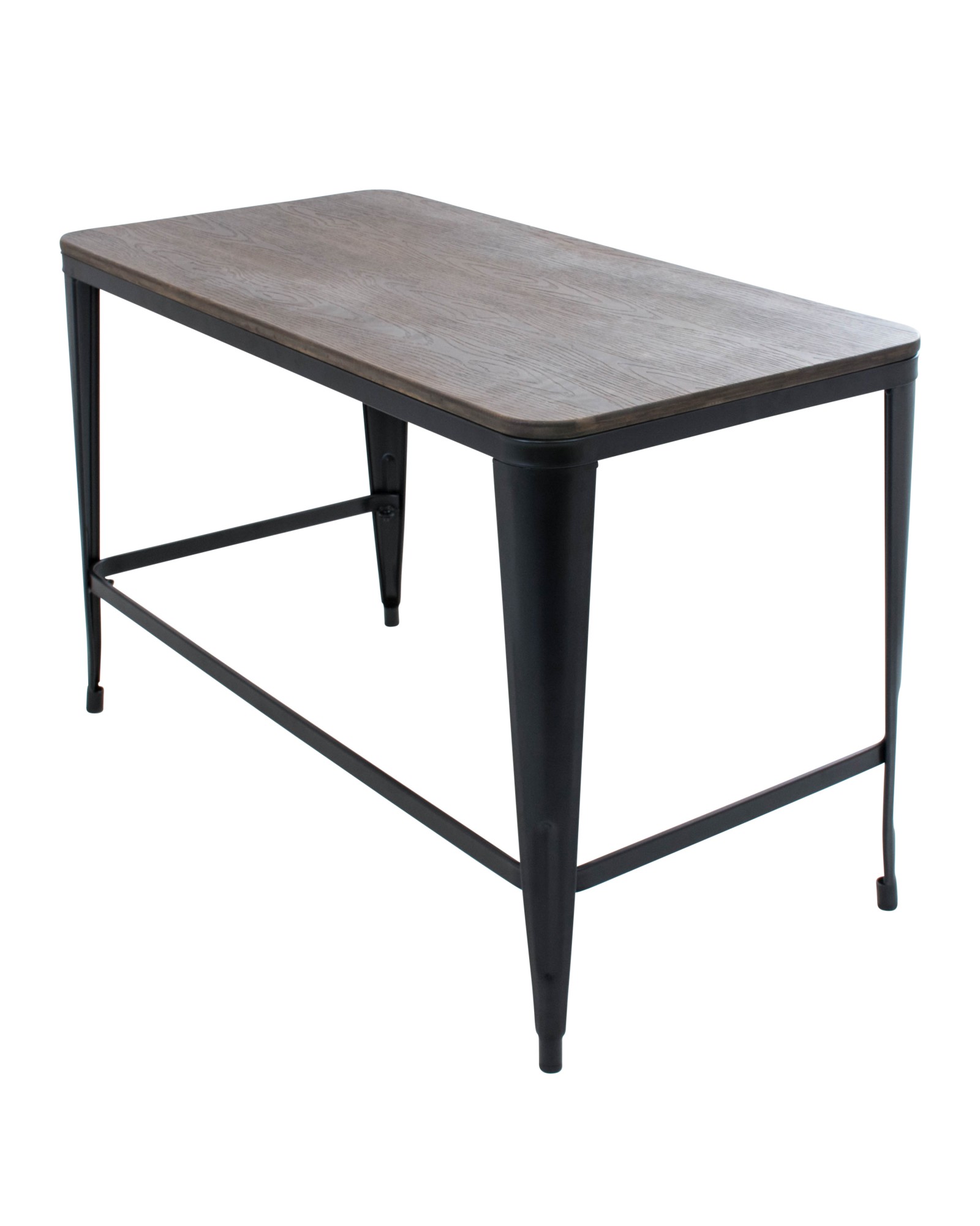 Pia Industrial Desk in Black and Espresso