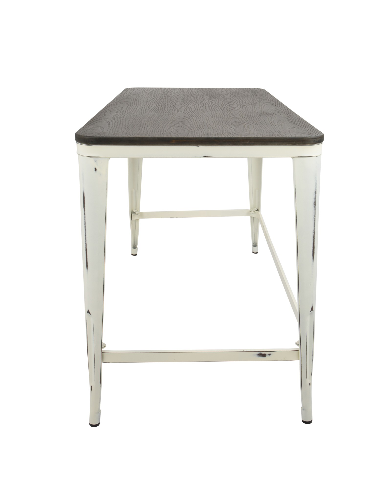 Pia Industrial Desk in Vintage Cream and Espresso