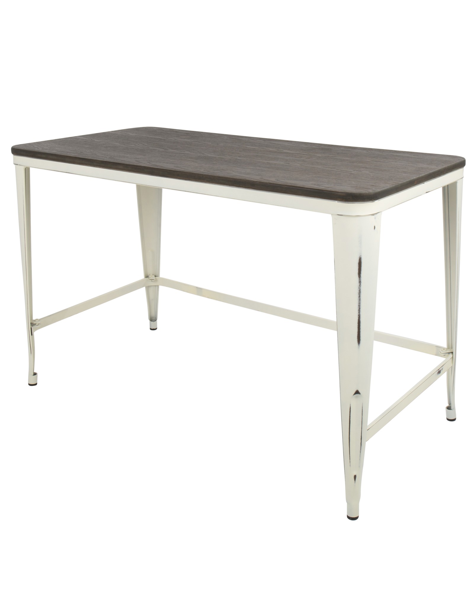 Pia Industrial Desk in Vintage Cream and Espresso