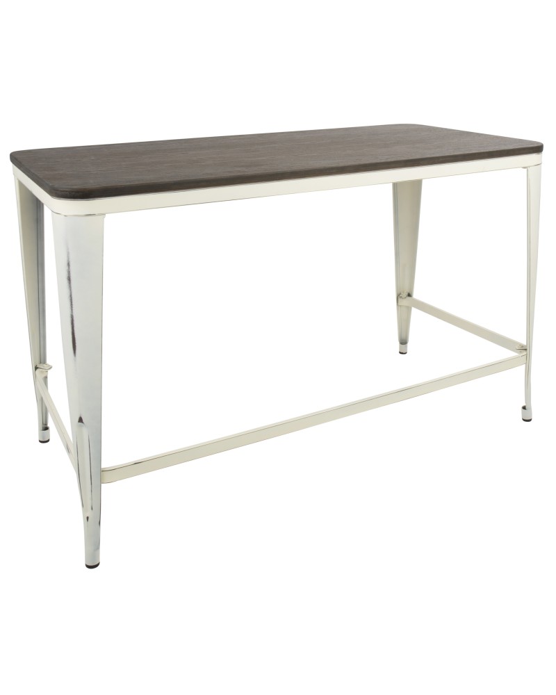 Pia Industrial Desk in Vintage Cream and Espresso