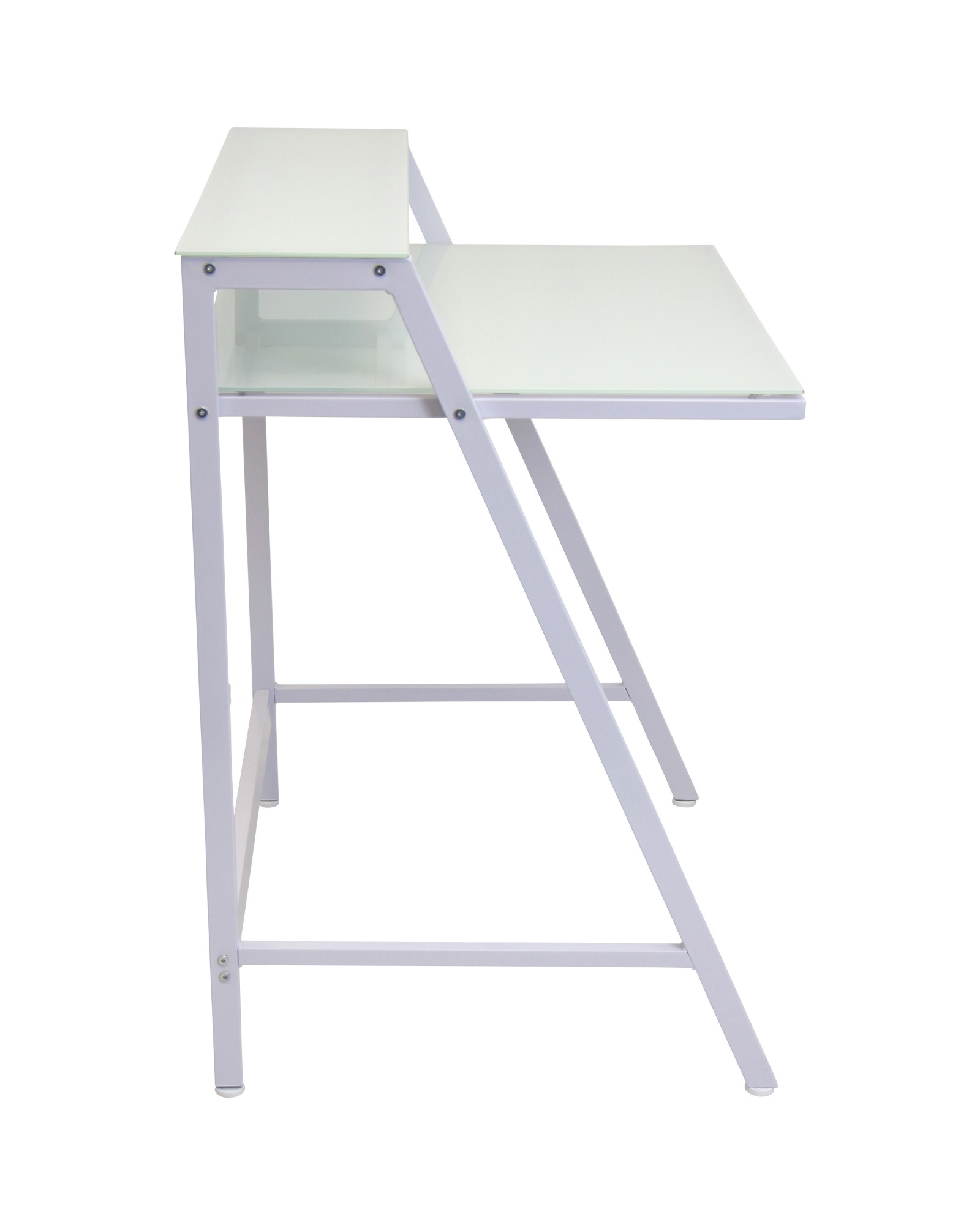 2-Tier Contemporary Desk in White