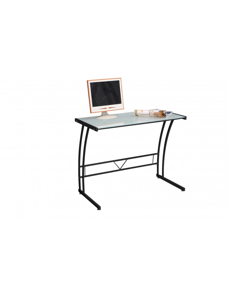 Sigma Contemporary Desk in Black Frame and White