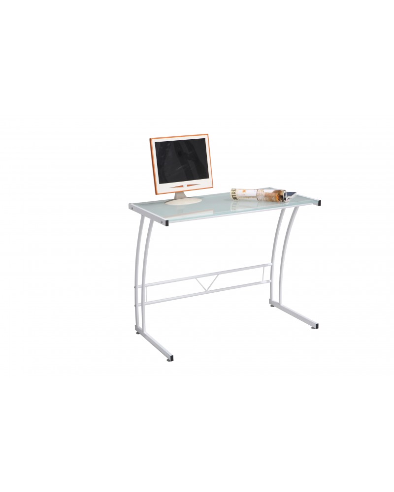 Sigma Contemporary Desk in White Frame and White