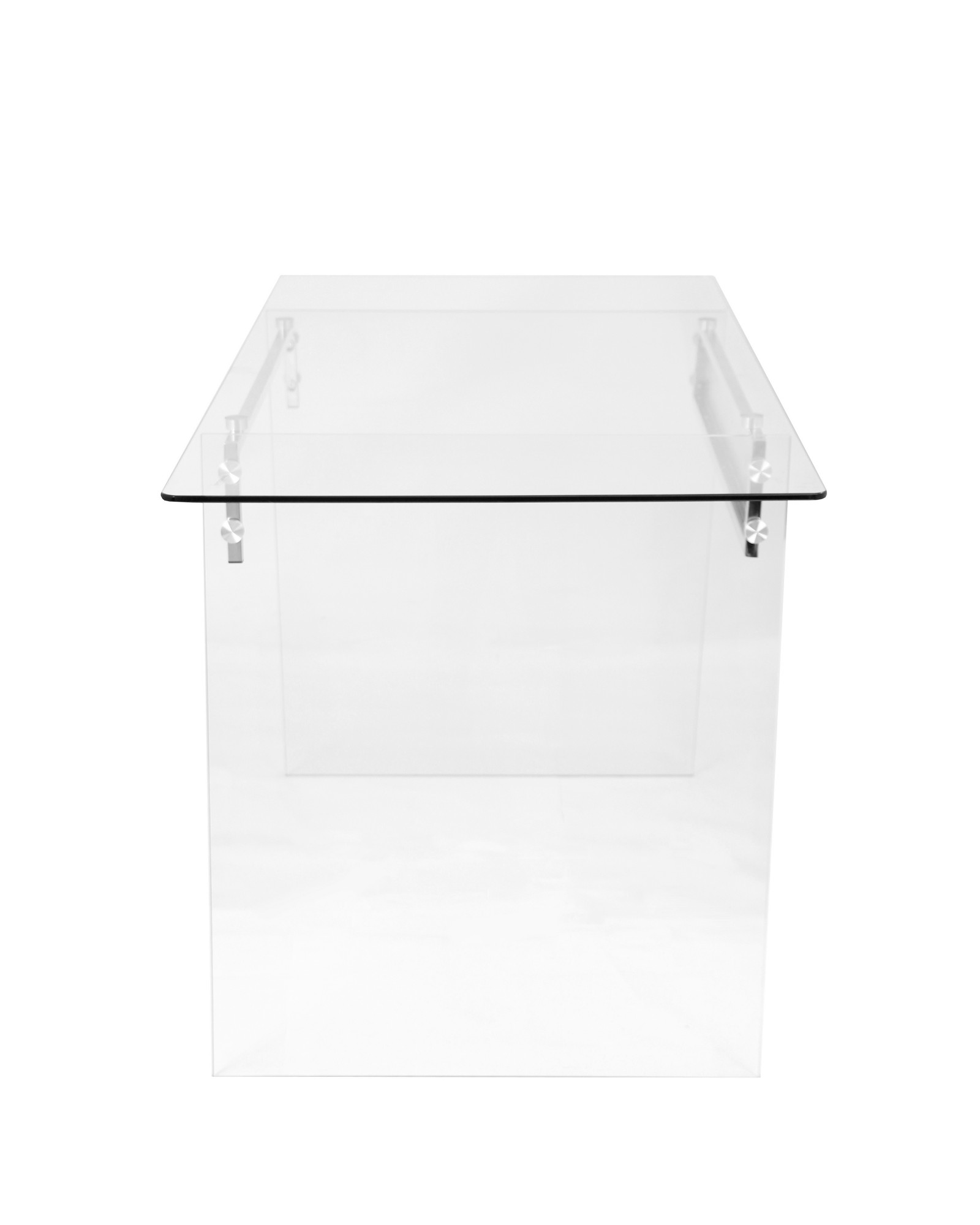 Glacier Contemporary Desk in Clear and Chrome