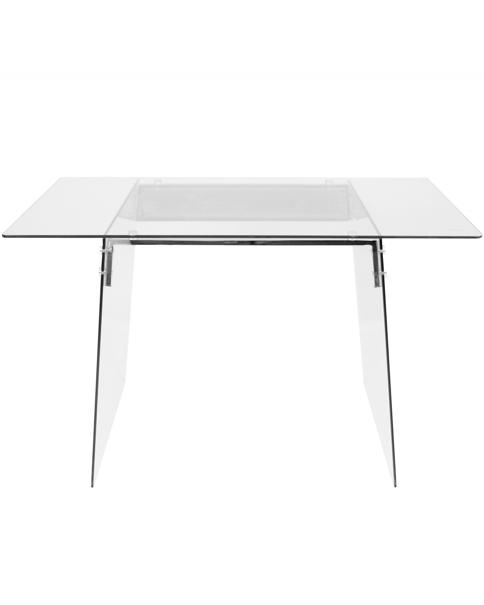 Glacier Contemporary Desk in Clear and Chrome