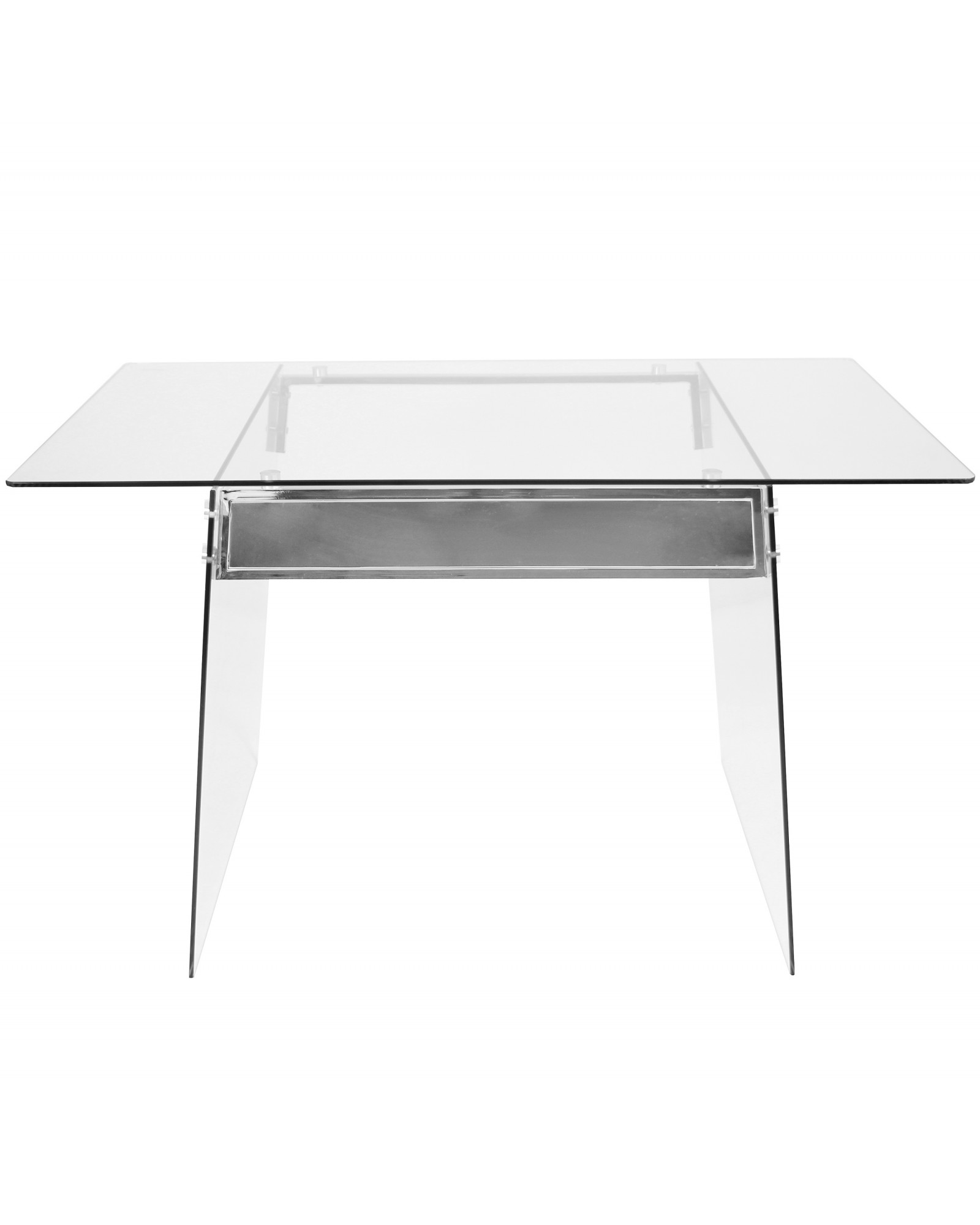 Glacier Contemporary Desk in Clear and Chrome