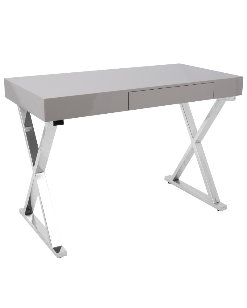 Luster Contemporary Desk in Grey