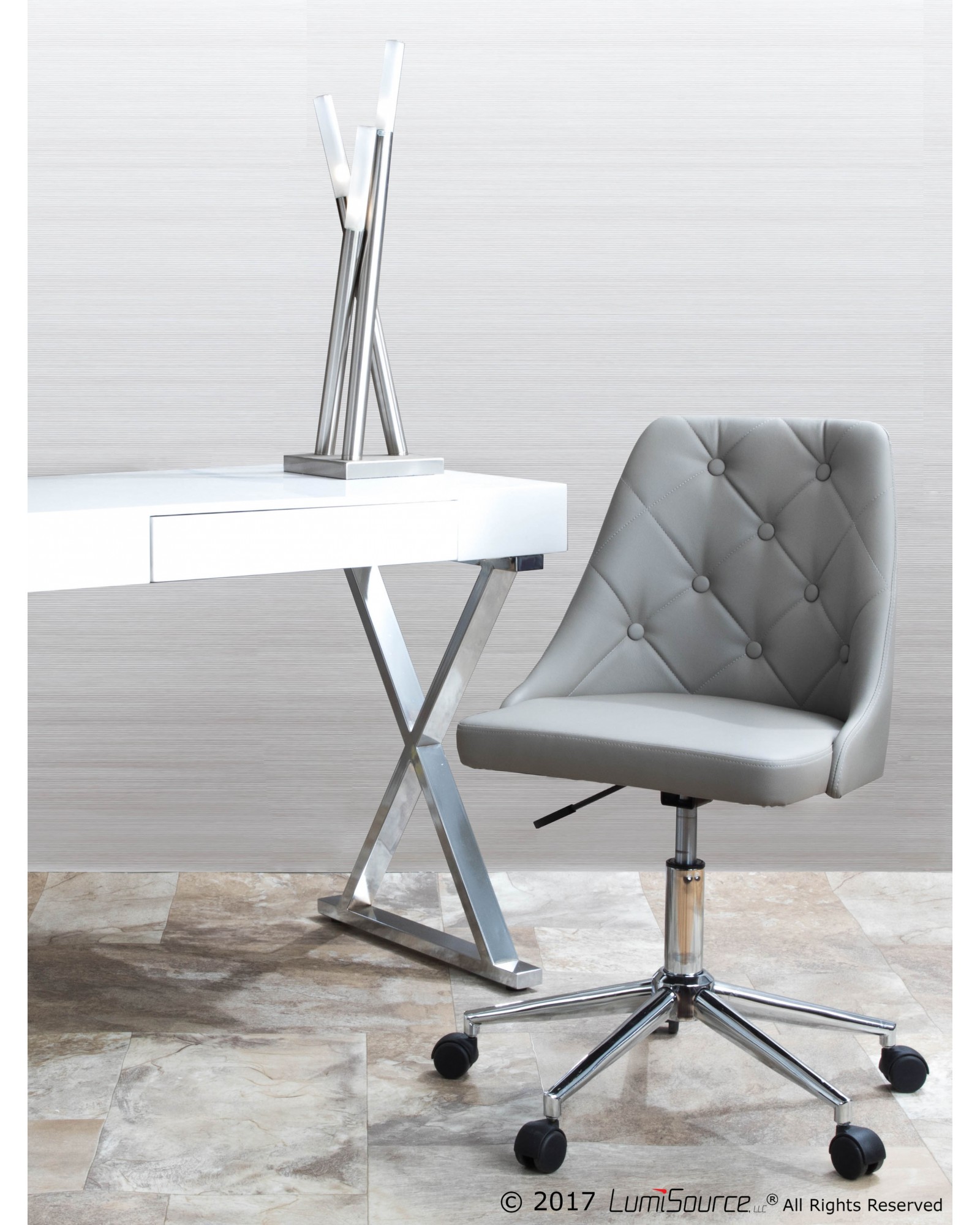 Luster Contemporary Desk in White