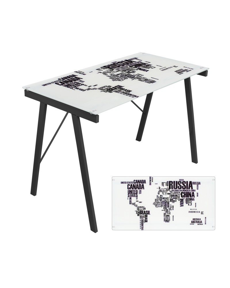 Graphic Exponent Contemporary Desk in White and Black