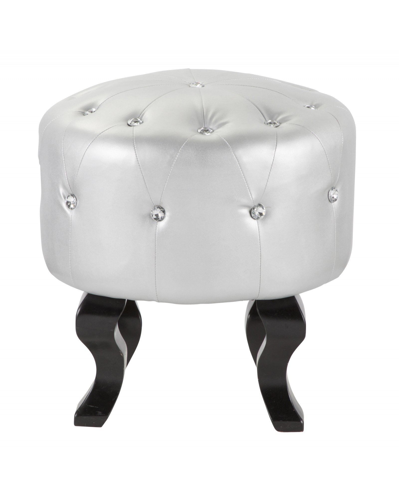 Pouf Contemporary Ottoman in Silver