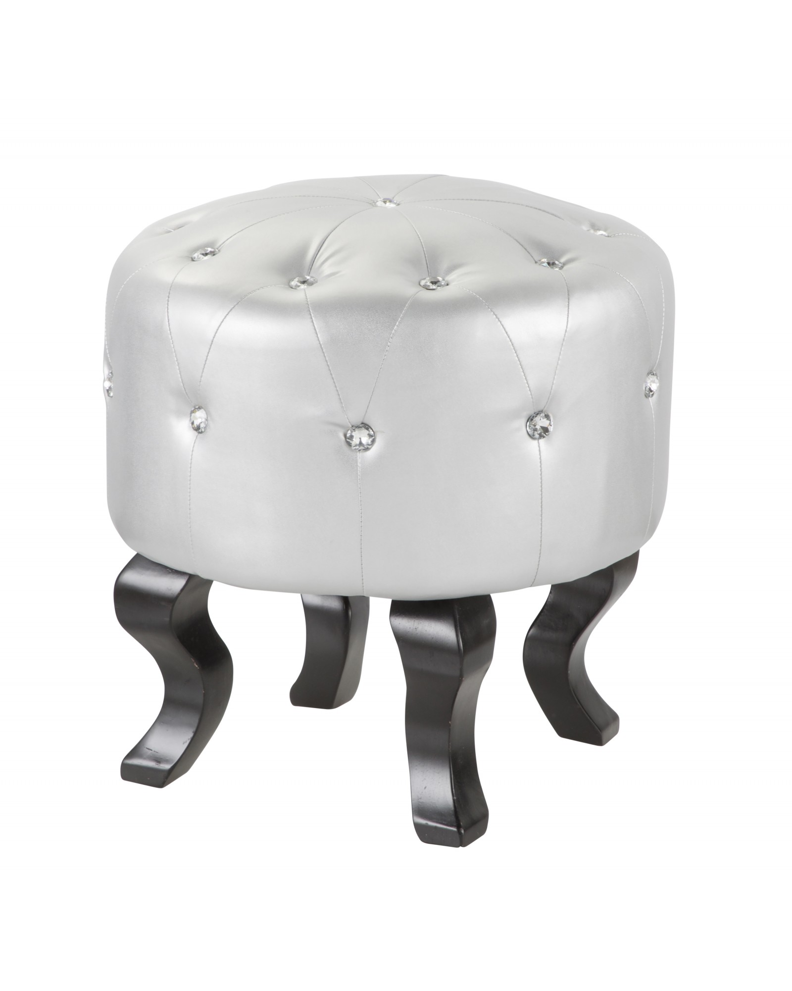 Pouf Contemporary Ottoman in Silver