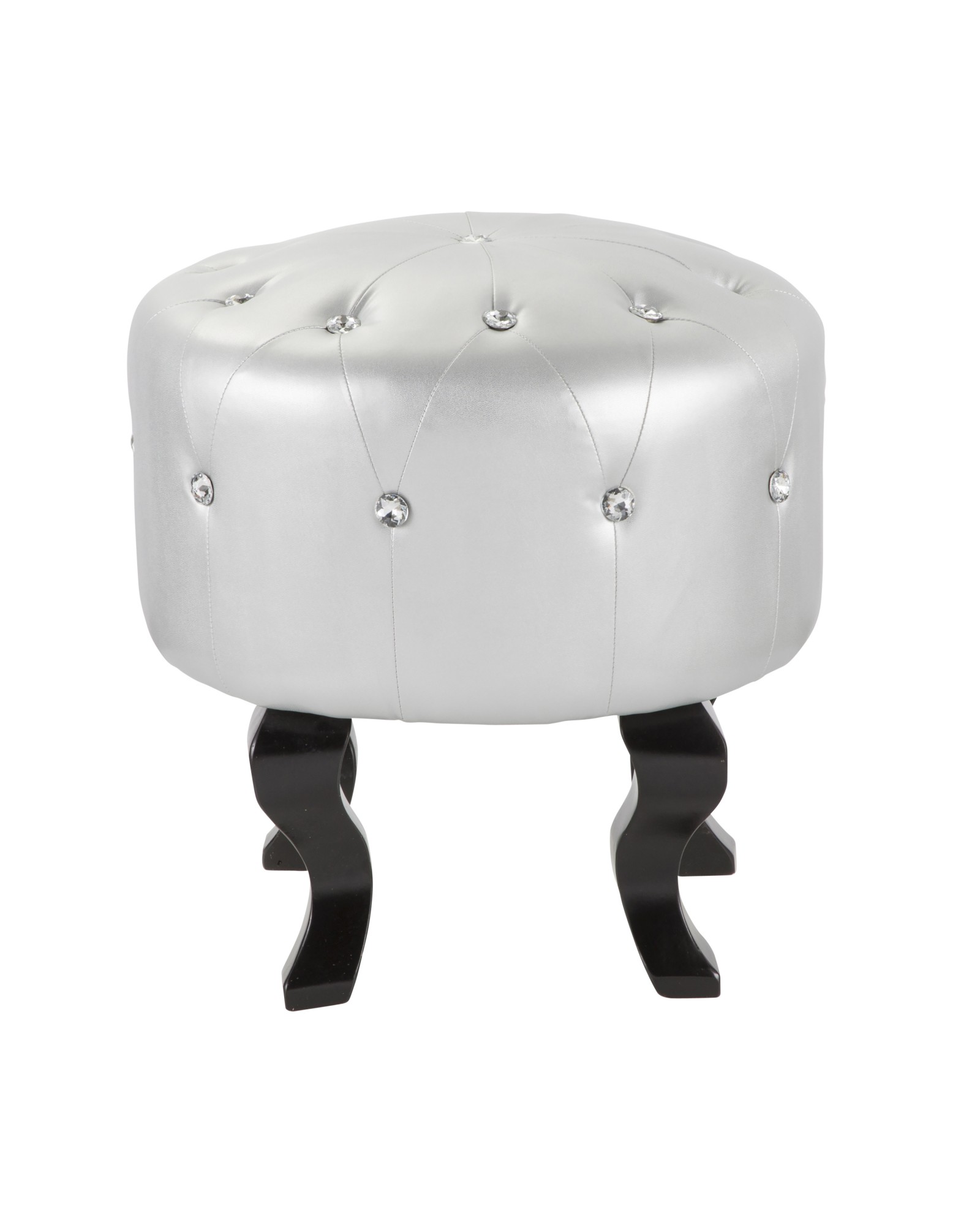 Pouf Contemporary Ottoman in Silver