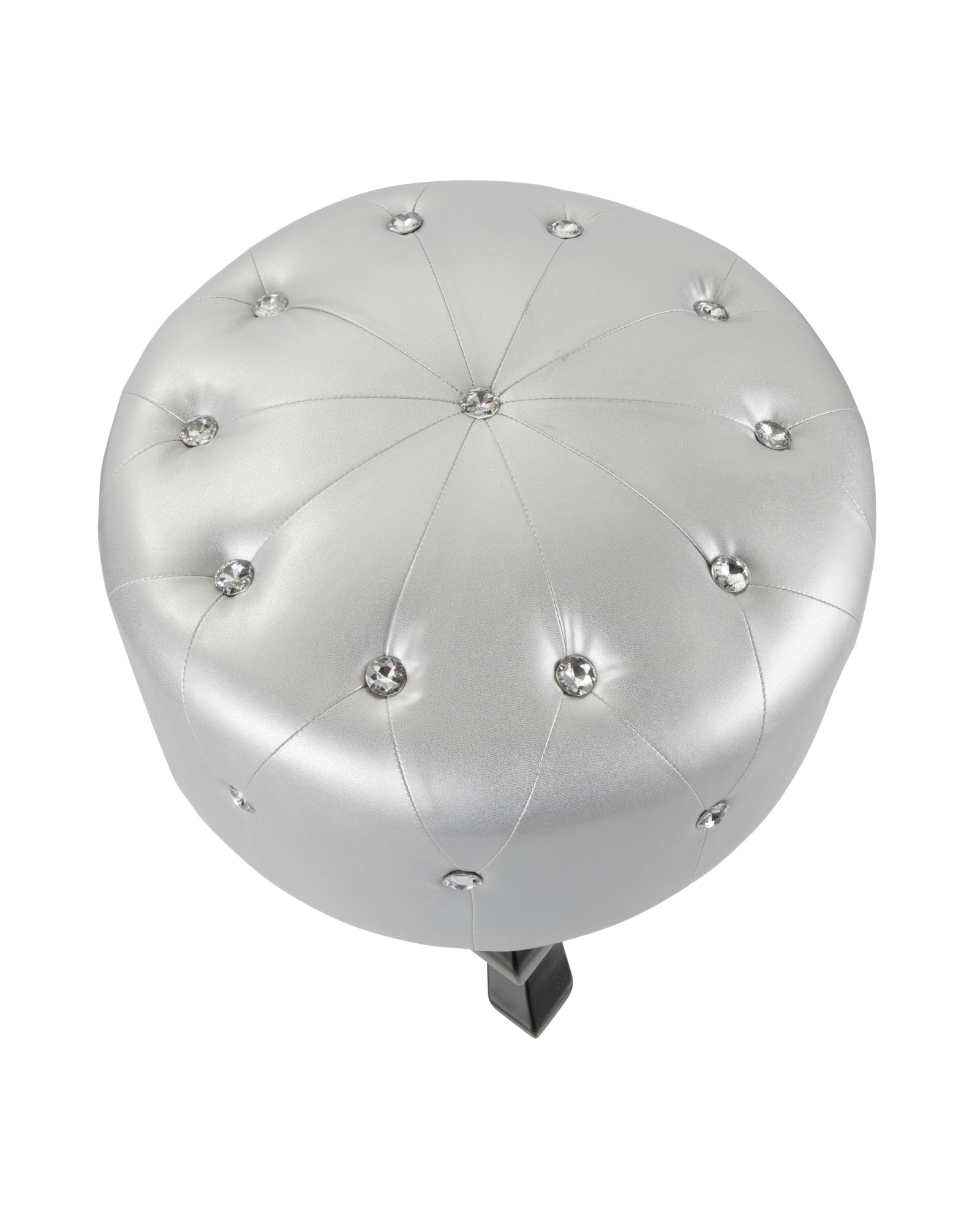 Pouf Contemporary Ottoman in Silver