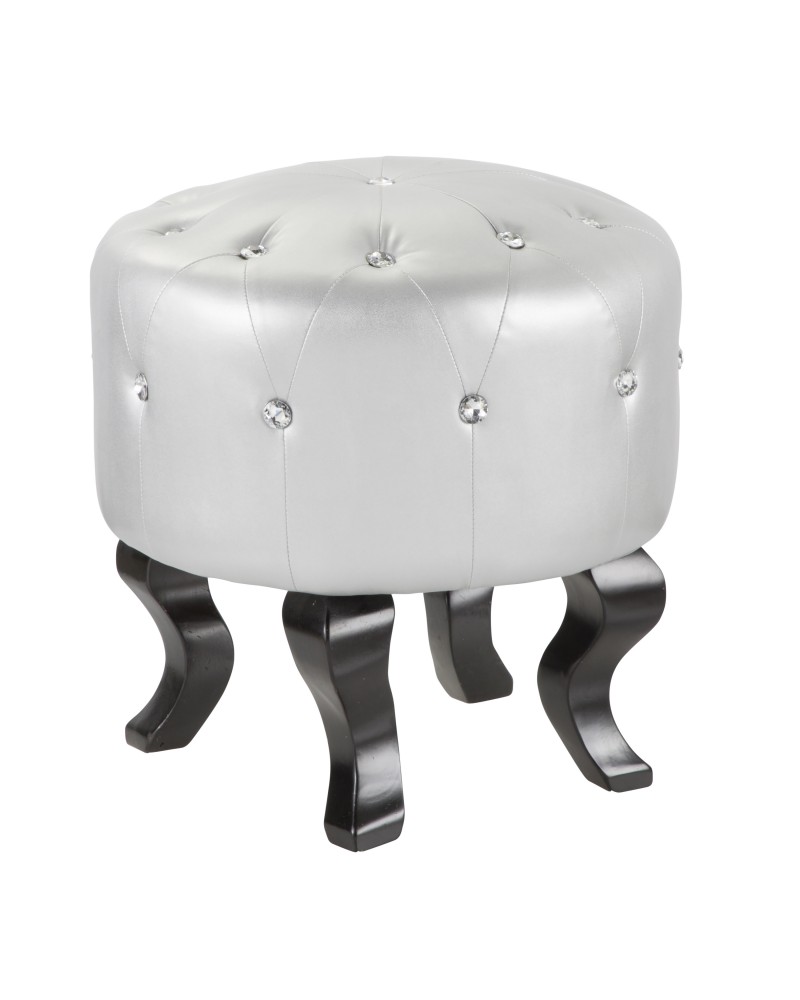 Pouf Contemporary Ottoman in Silver