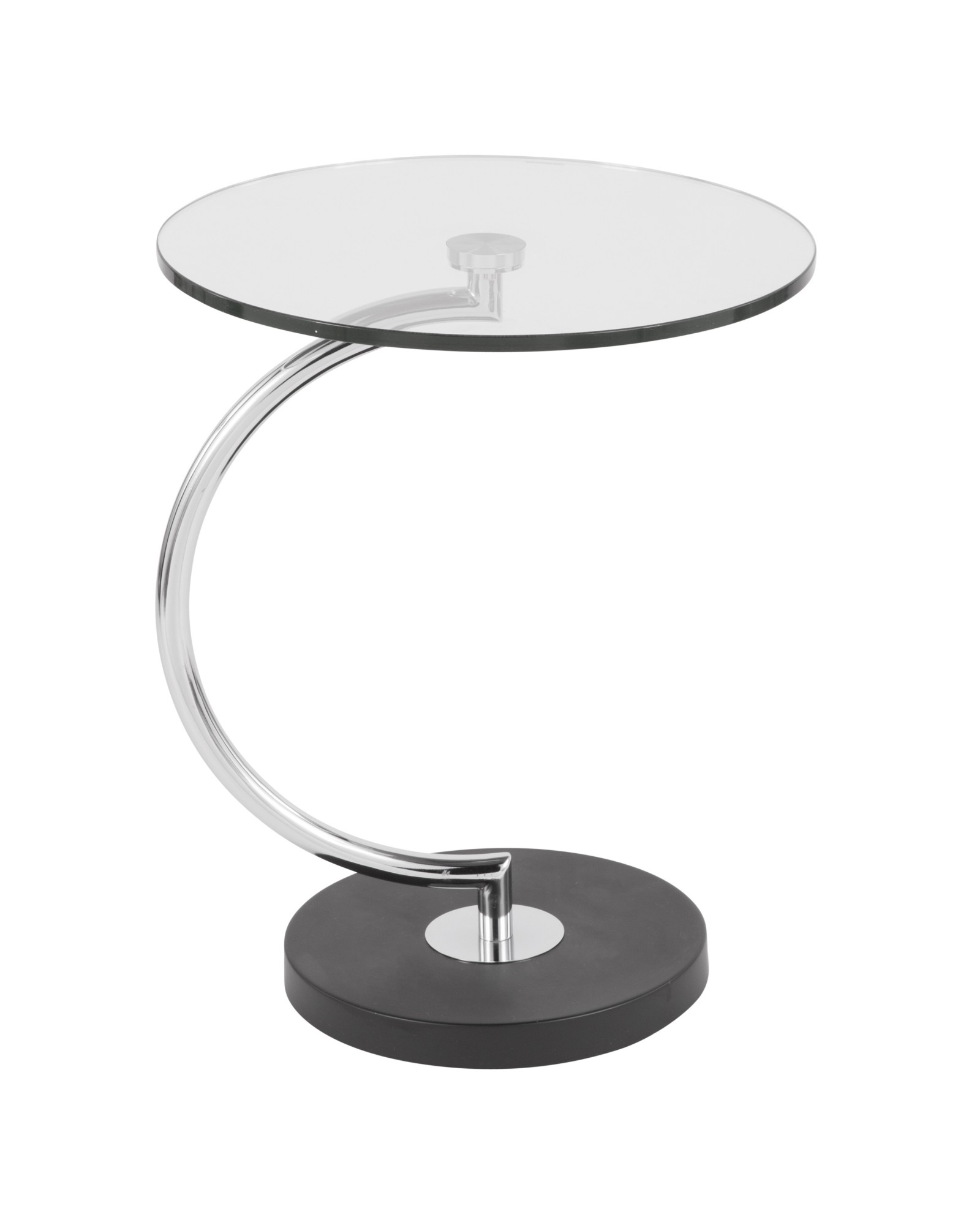 C End Contemporary Table in Glass