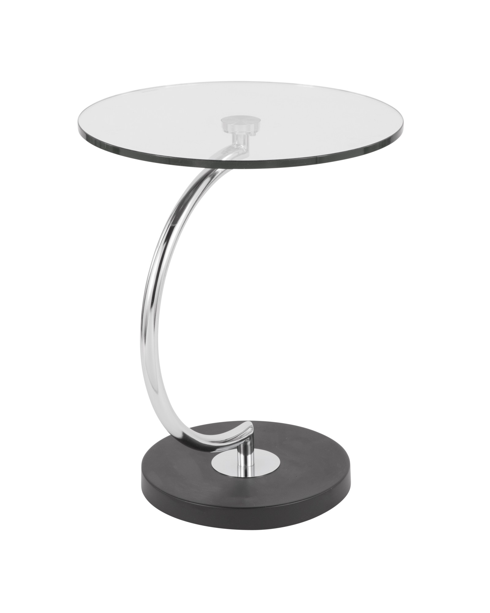 C End Contemporary Table in Glass