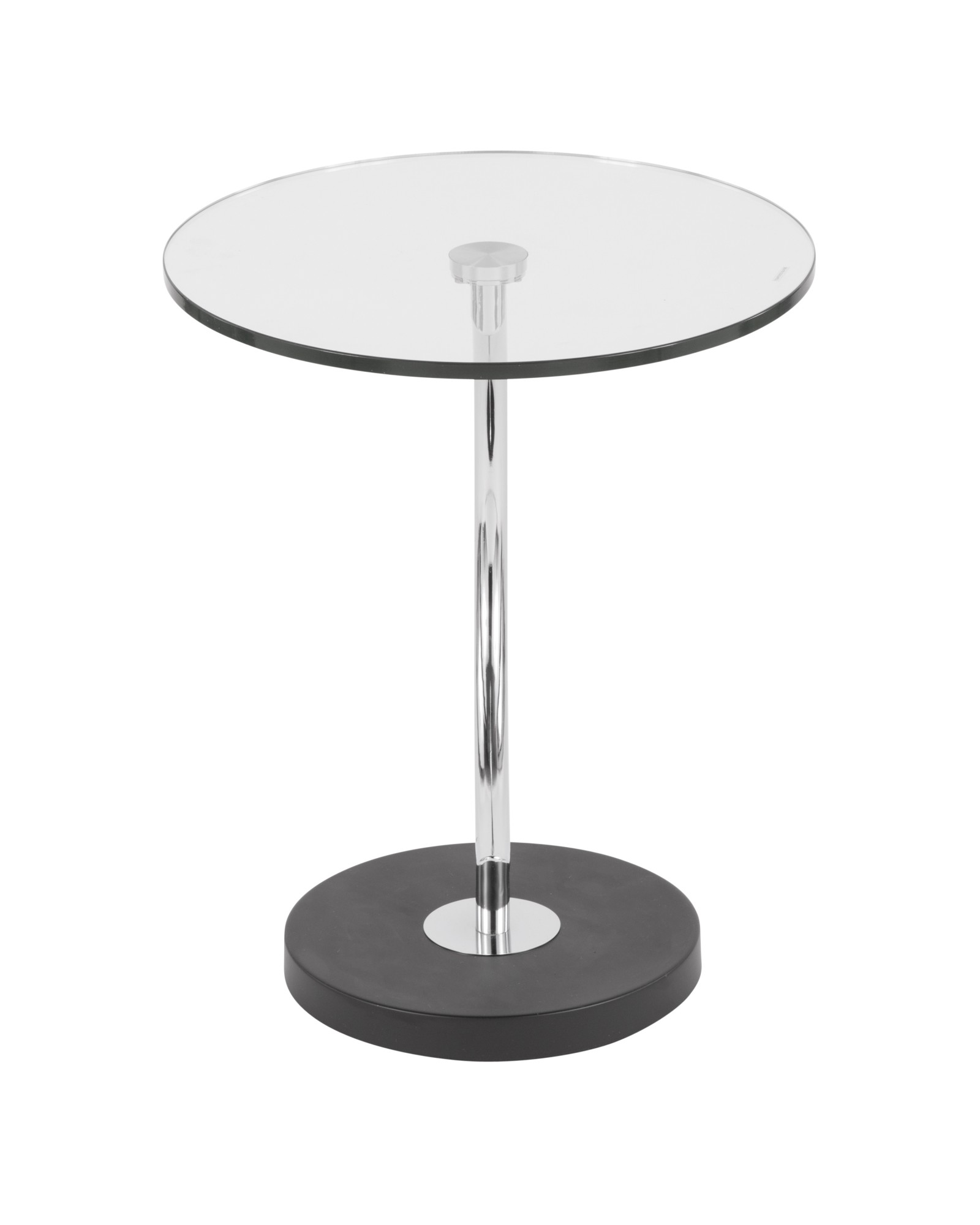 C End Contemporary Table in Glass