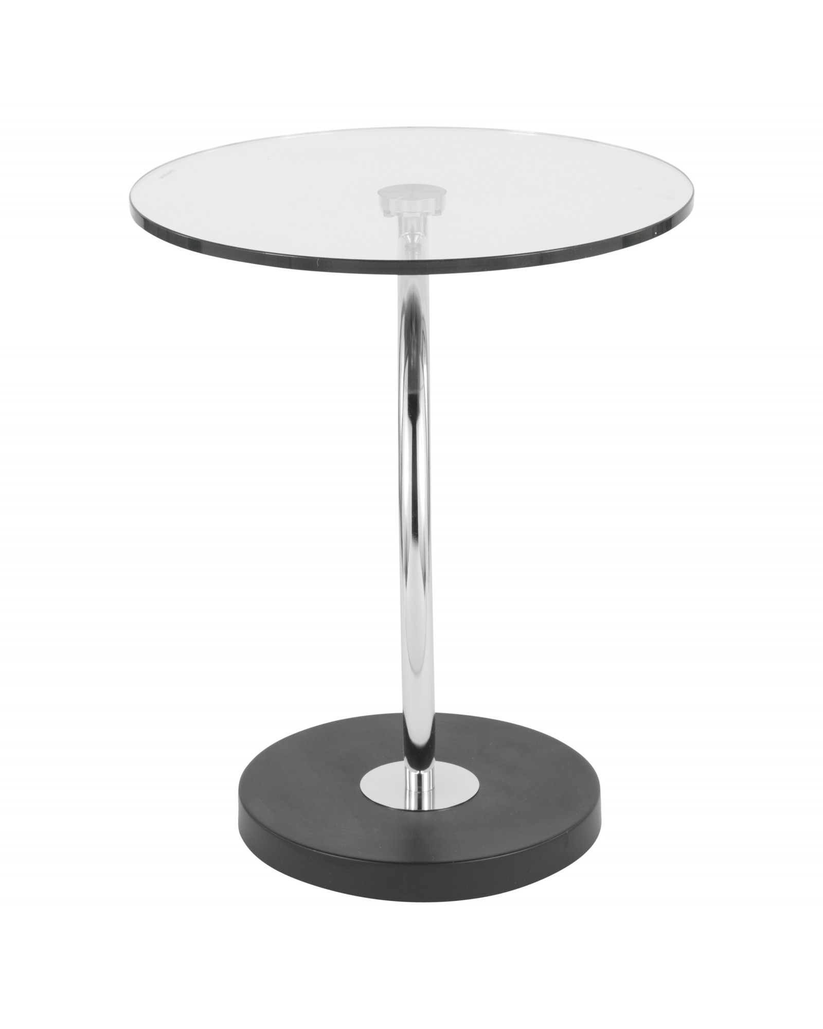 C End Contemporary Table in Glass