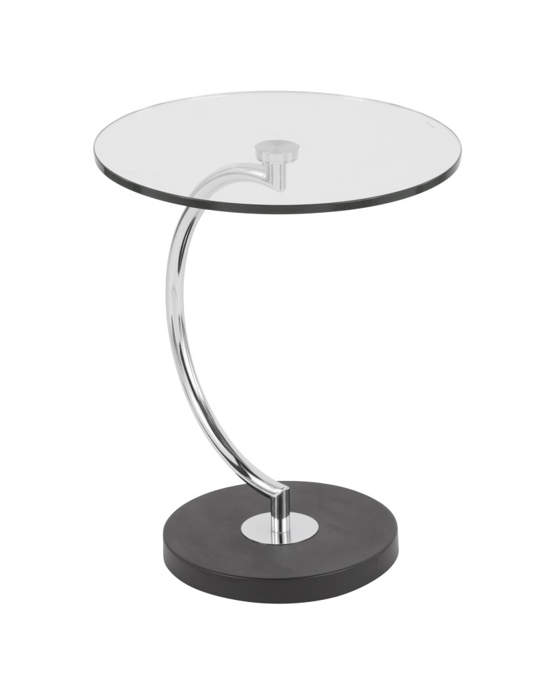 C End Contemporary Table in Glass