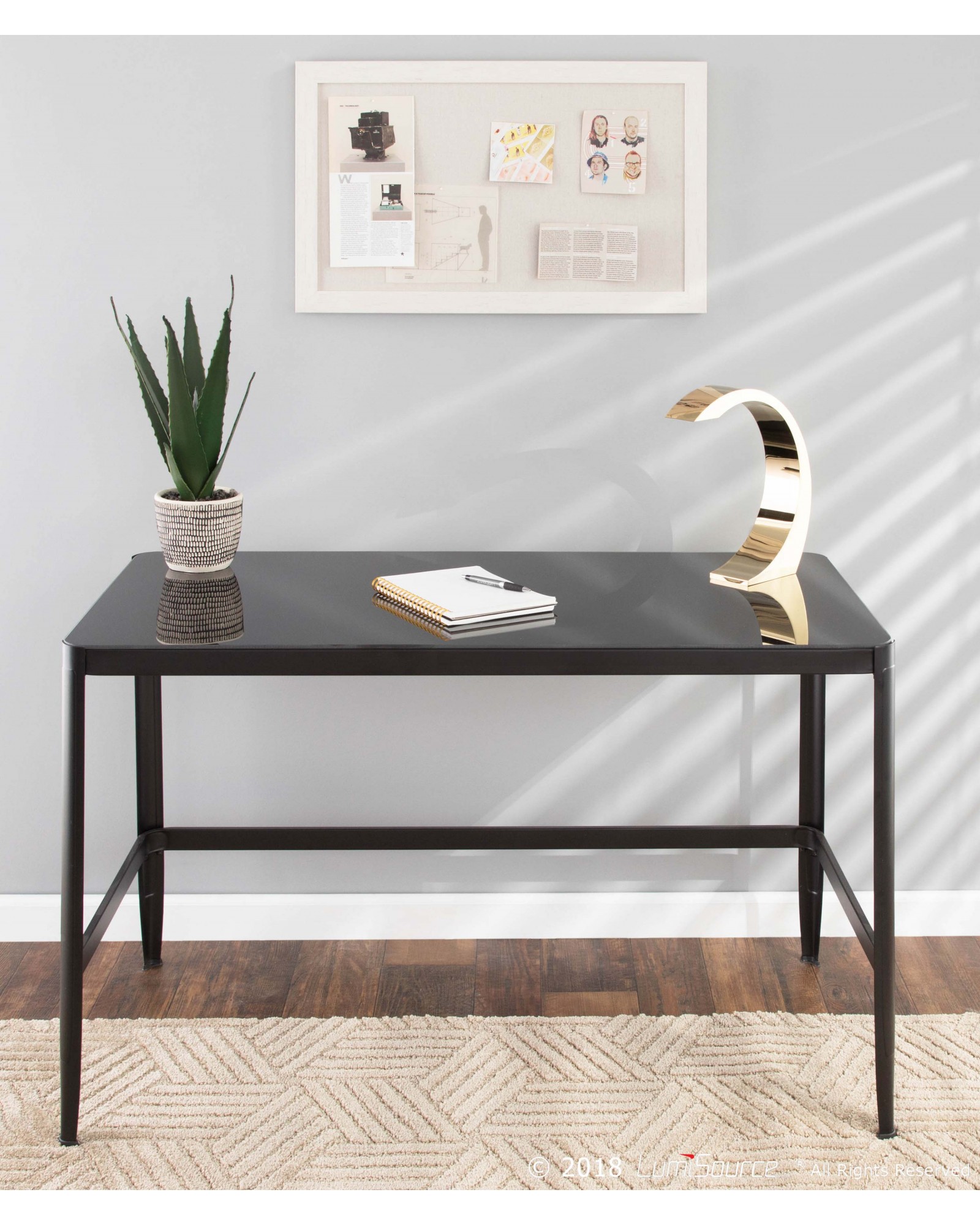 Pia Contemporary Desk in Black