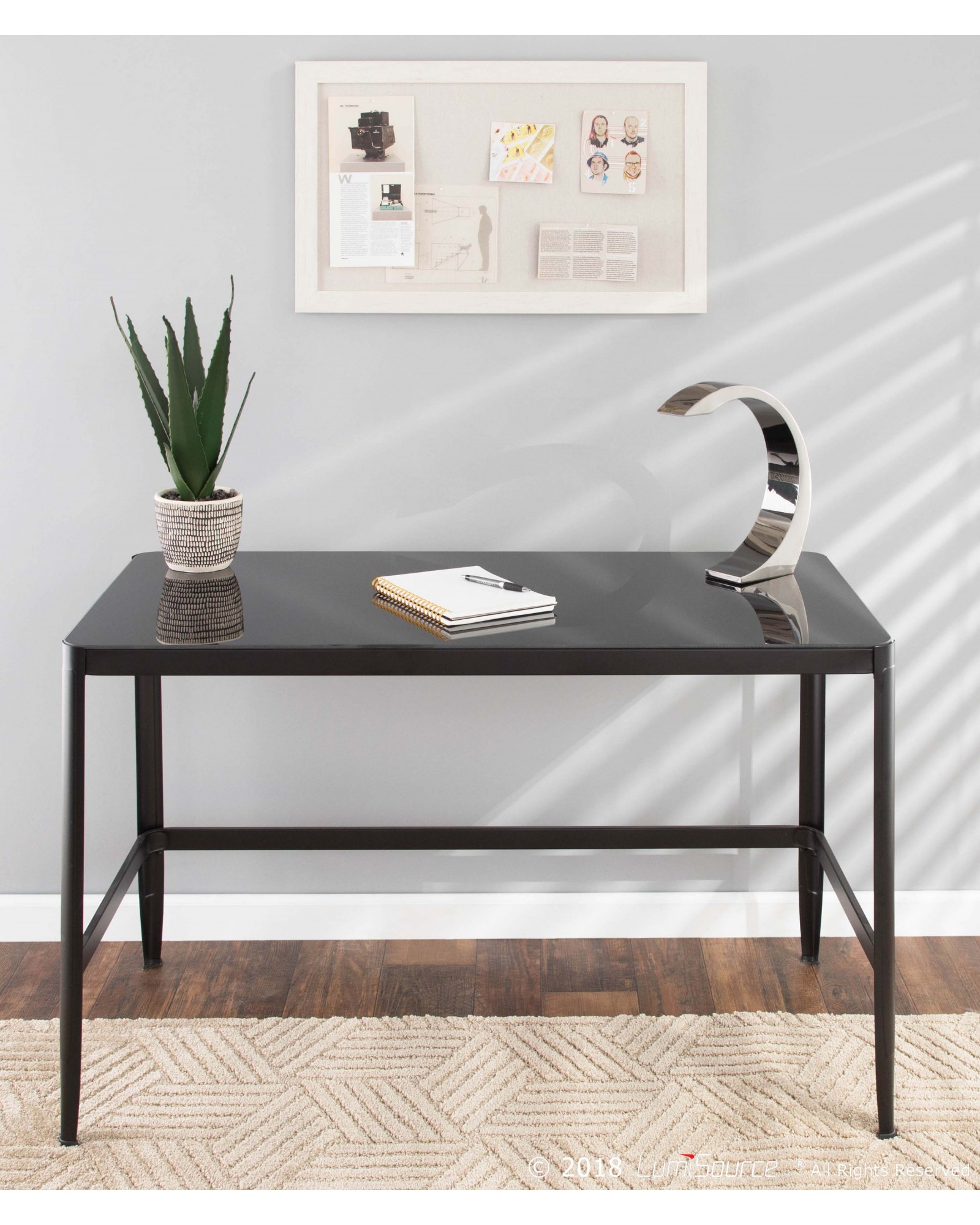 Pia Contemporary Desk in Black