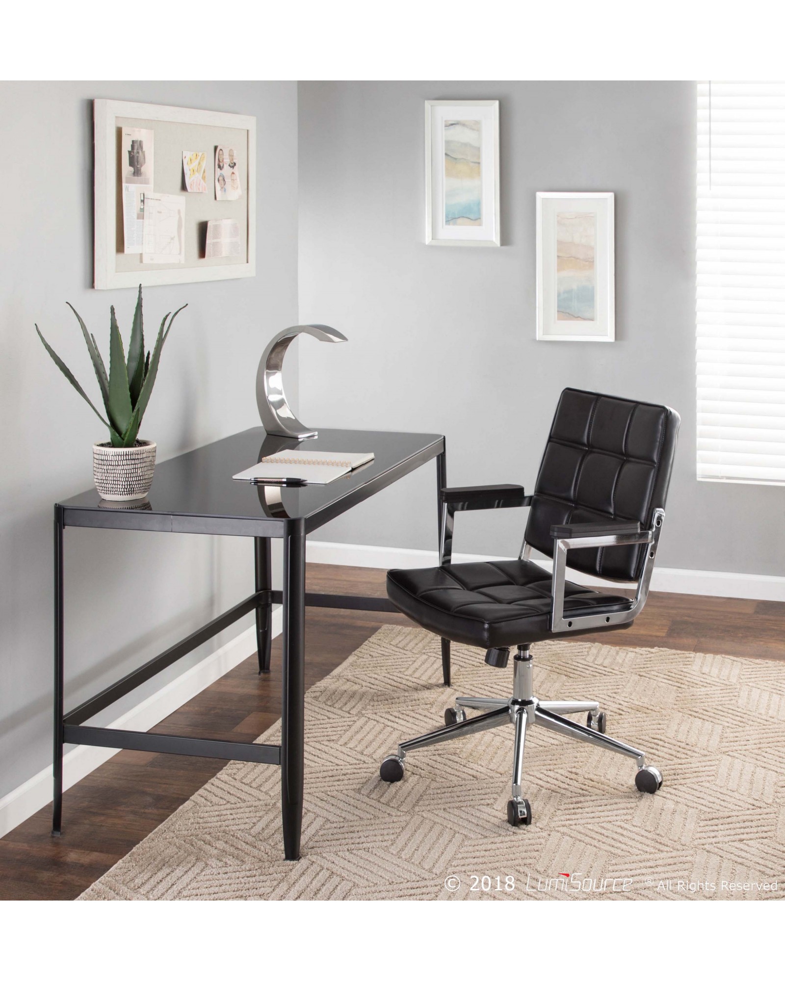 Pia Contemporary Desk in Black