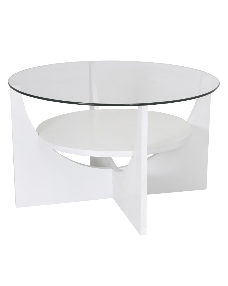 U Shaped Contemporary Coffee Table in White