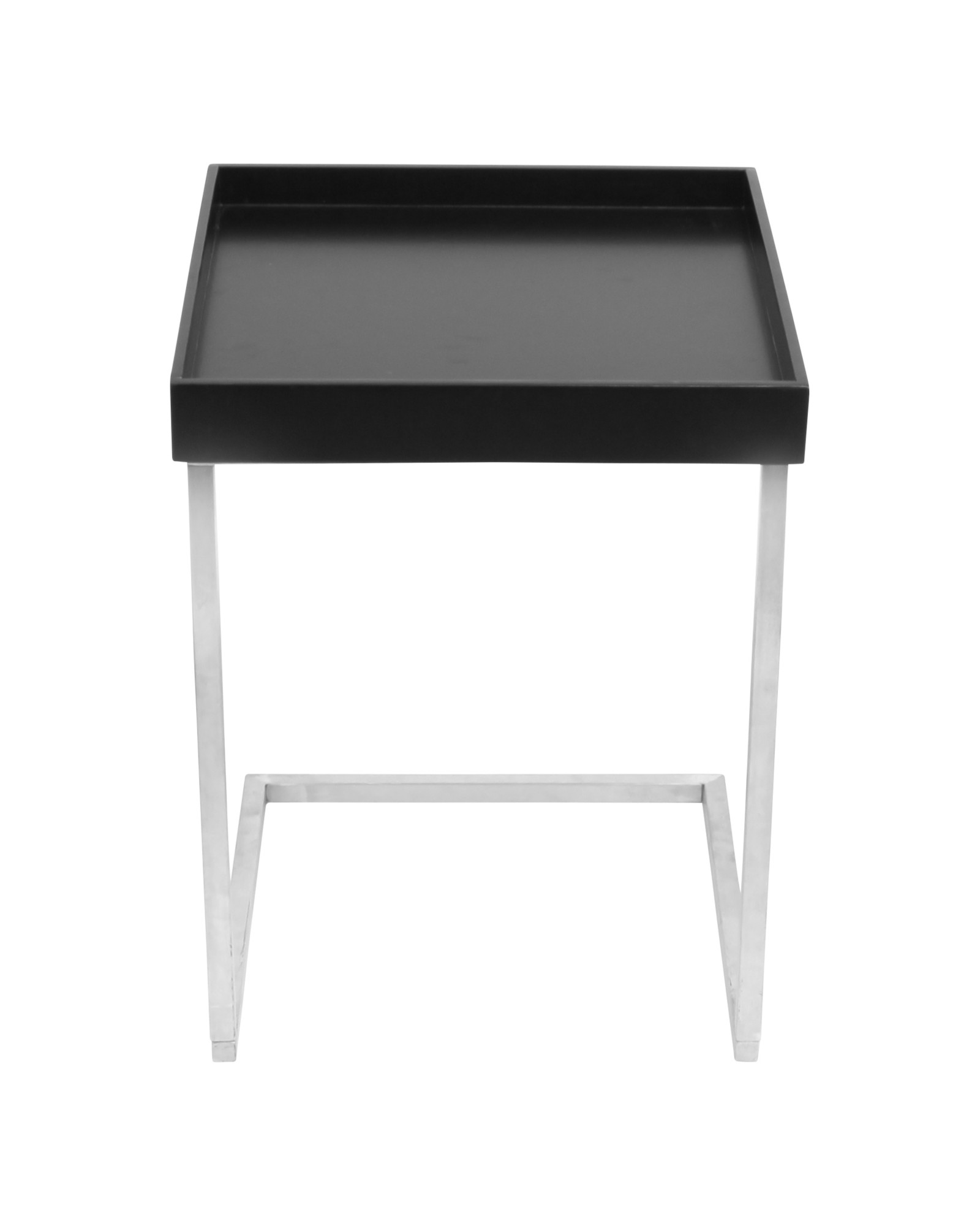 Zenn Contemporary End Table with Removable Tray in Black