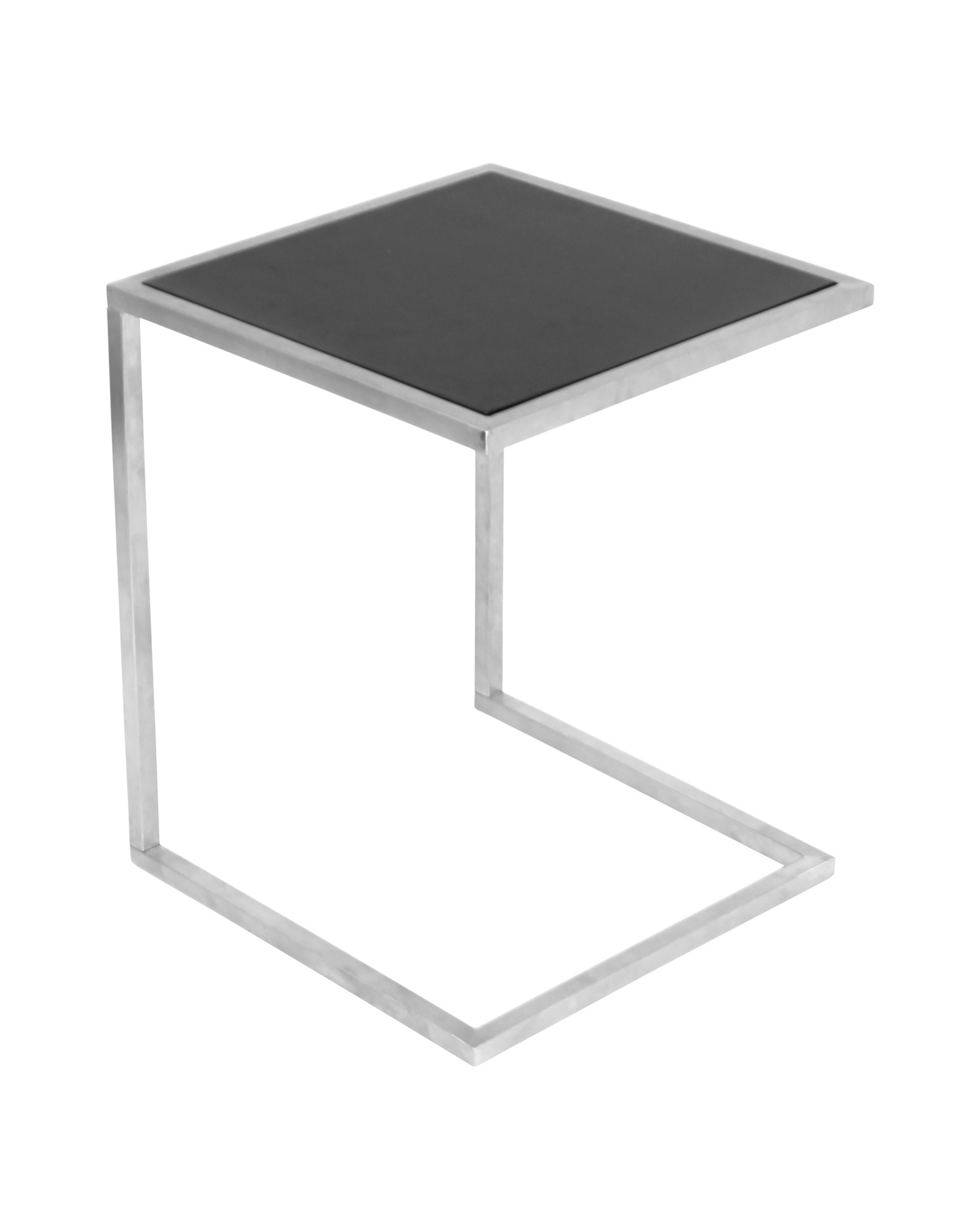 Zenn Contemporary End Table with Removable Tray in Black