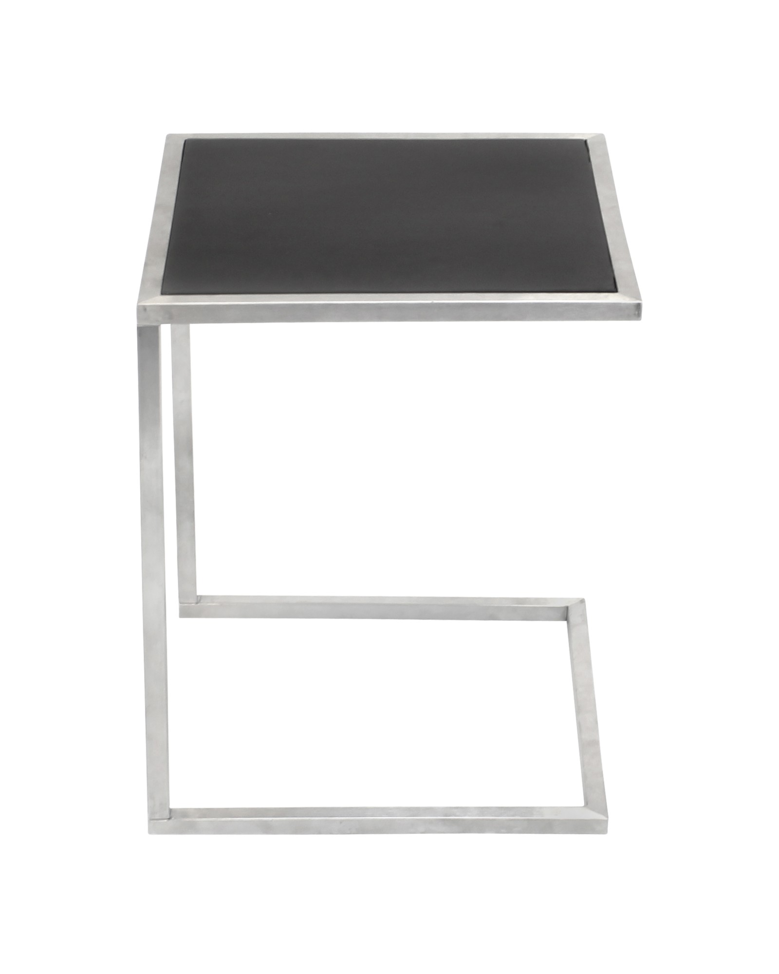Zenn Contemporary End Table with Removable Tray in Black