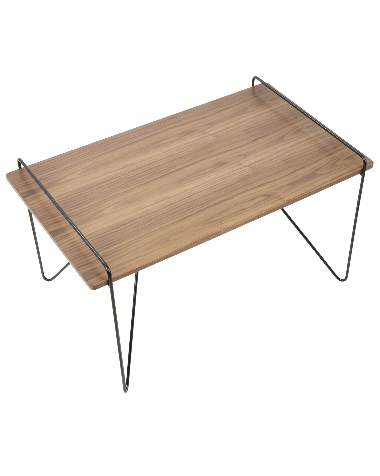 Loft Mid-Century Modern Coffee Table in Walnut and Black