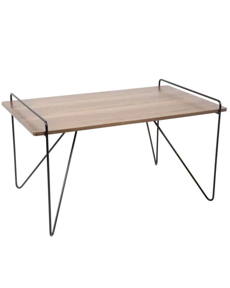 Loft Mid-Century Modern Coffee Table in Walnut and Black