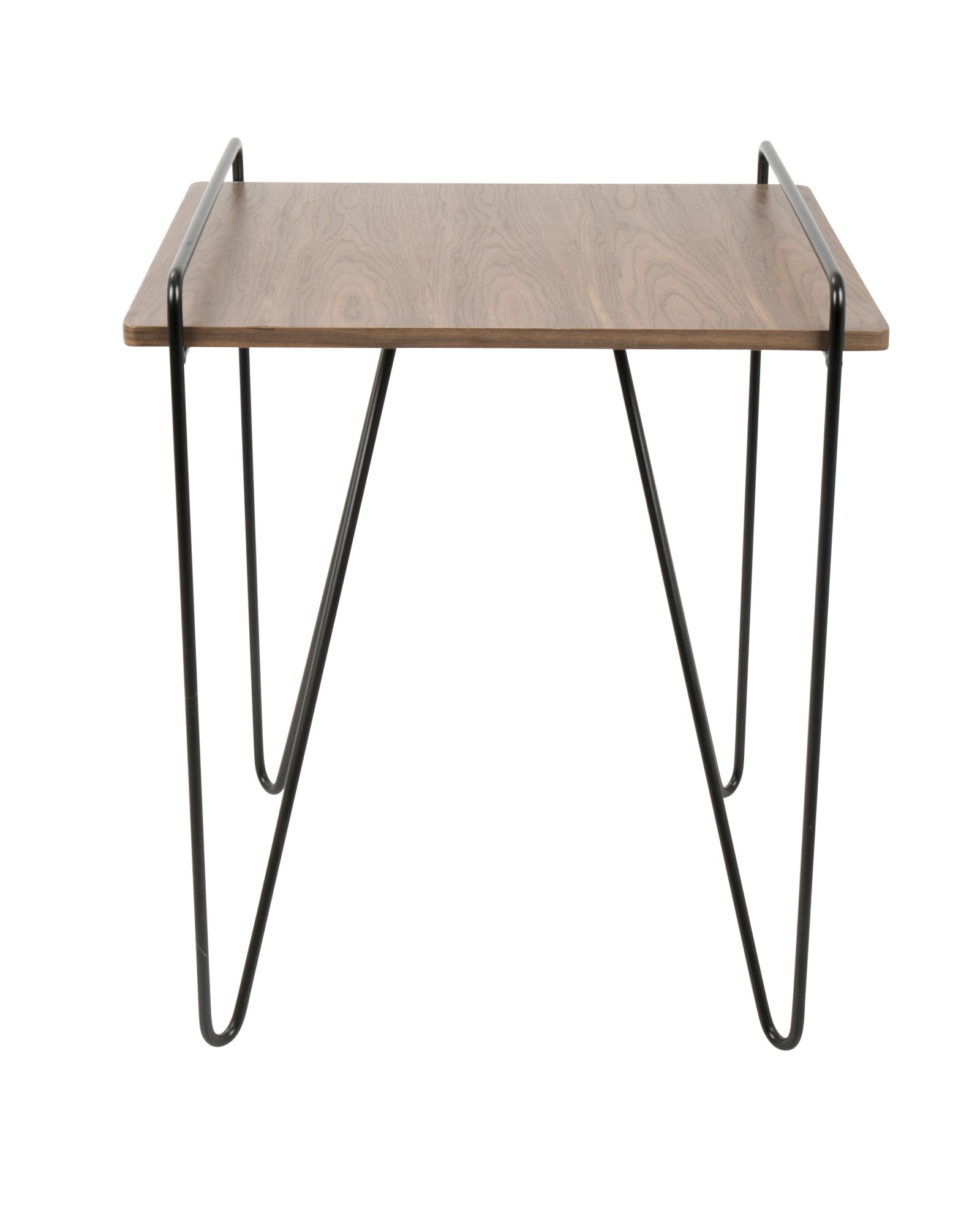 Loft Mid-Century Modern End Table in Walnut and Black